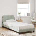 vidaXL Bett mit Matratze "Dover" Hellgrau 80x200 cm Samt