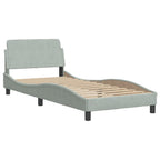 vidaXL Bett mit Matratze "Dover" Hellgrau 80x200 cm Samt