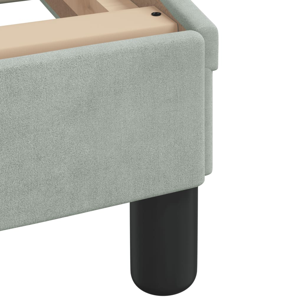 vidaXL Bett mit Matratze "Dover" Hellgrau 80x200 cm Samt
