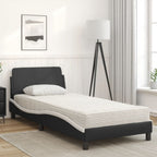 vidaXL Bett mit Matratze "Dover" Schwarz und Weiß 80x200 cm Kunstleder