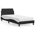 vidaXL Bett mit Matratze "Dover" Schwarz und Weiß 80x200 cm Kunstleder