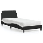 vidaXL Bett mit Matratze "Dover" Schwarz und Weiß 80x200 cm Kunstleder