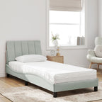 vidaXL Bett mit Matratze "Hanko" Hellgrau 80x200 cm Samt