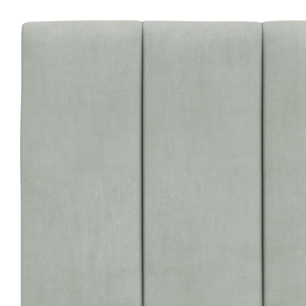vidaXL Bett mit Matratze "Hanko" Hellgrau 80x200 cm Samt