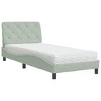 vidaXL Bett mit Matratze Hellgrau 80x200 cm Samt