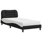 vidaXL Bett mit Matratze "Hvar" Schwarz und Weiß 80x200 cm Kunstleder