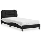 vidaXL Bett mit Matratze "Hvar" Schwarz und Weiß 80x200 cm Kunstleder