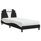 vidaXL Bett "Viana" mit Matratze Schwarz und Weiß 80x200 cm Kunstleder