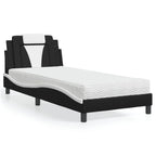 vidaXL Bett "Viana" mit Matratze Schwarz und Weiß 80x200 cm Kunstleder