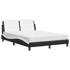 vidaXL Bett mit Matratze "Zadar" Schwarz und Weiß 140x200 cm Kunstleder