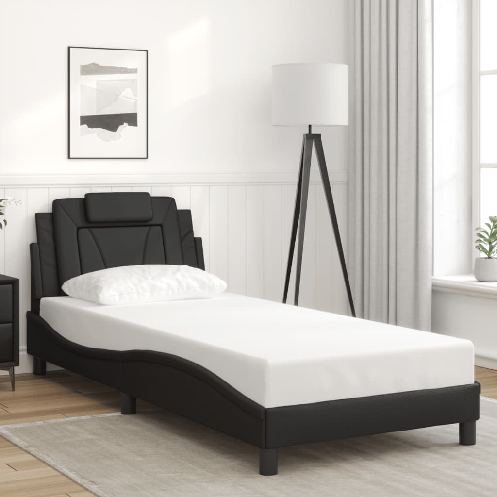 vidaXL Bettgestell "Viana" mit LED ohne Matratze Schwarz 80x200 cm