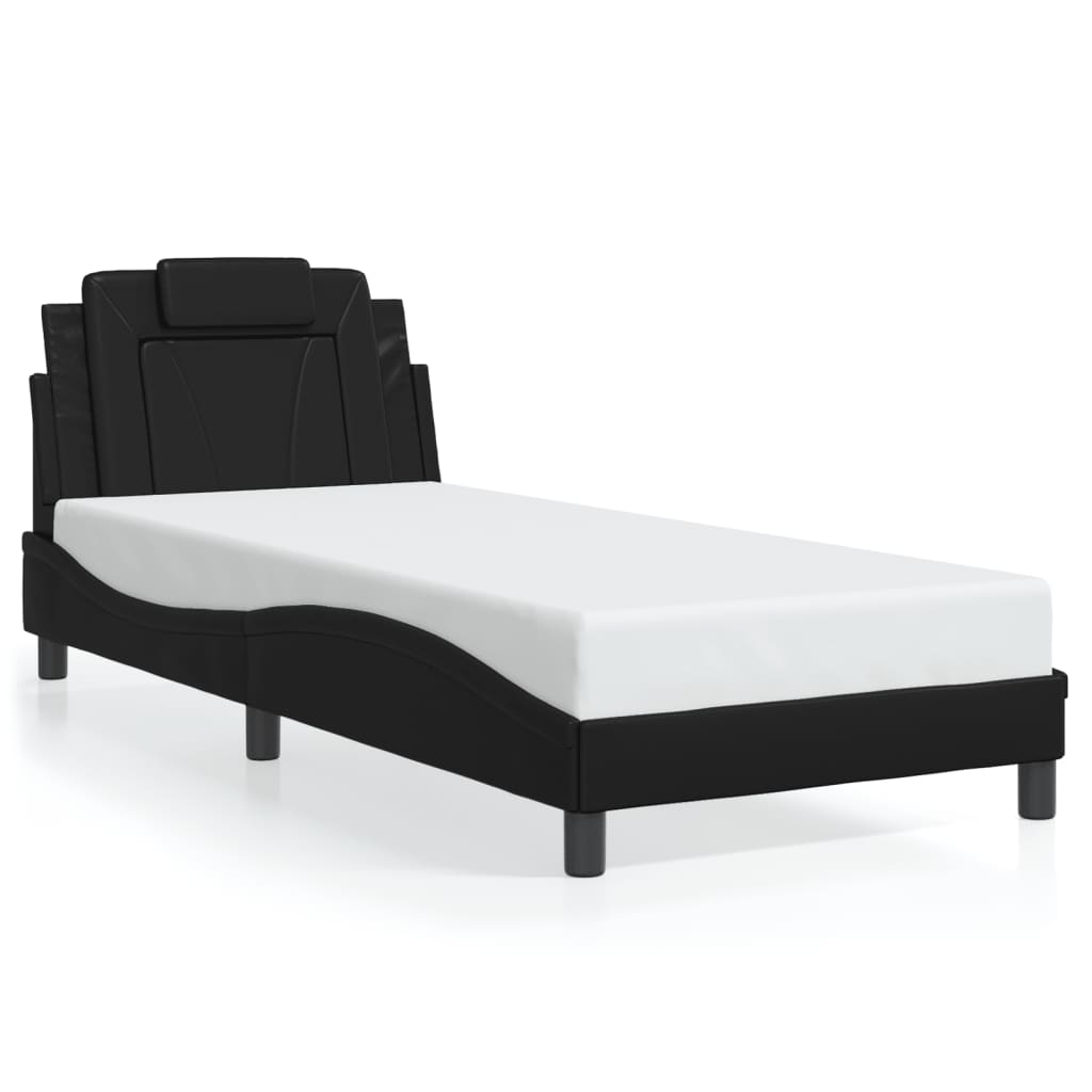 vidaXL Bettgestell "Viana" mit LED ohne Matratze Schwarz 80x200 cm