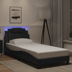 vidaXL Bettgestell "Viana" mit LED ohne Matratze Schwarz 80x200 cm