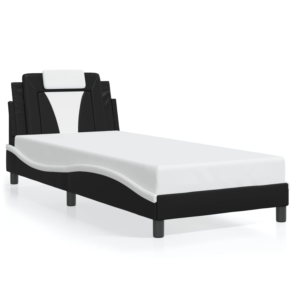 vidaXL Bettgestell "Viana" mit LED ohne Matratze Schwarz und Weiß 80x200 cm