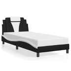 vidaXL Bettgestell "Viana" mit LED ohne Matratze Schwarz und Weiß 80x200 cm