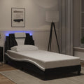 vidaXL Bettgestell "Viana" mit LED ohne Matratze Schwarz und Weiß 80x200 cm