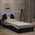 vidaXL Bettgestell "Viana" mit LED ohne Matratze Schwarz und Weiß 80x200 cm