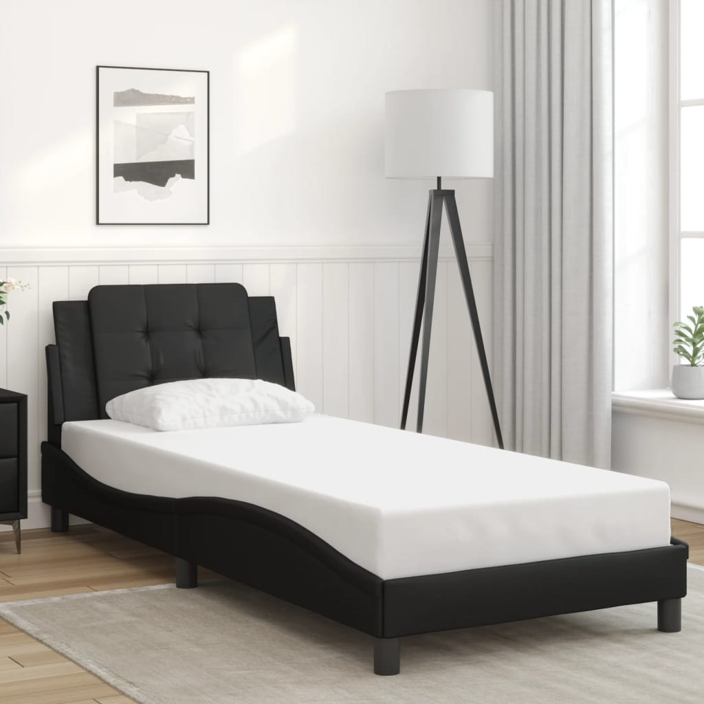 vidaXL Bettgestell mit LED ohne Matratze "Zadar" Schwarz 80x200 cm