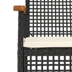 vidaXL 4-tlg. Garten-Essgruppe mit Kissen Schwarz Poly Rattan