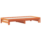 vidaXL Tagesbett Ausziehbar Wachsbraun 90x200 cm Massivholz Kiefer