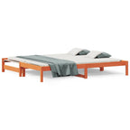 vidaXL Tagesbett Ausziehbar Wachsbraun 90x200 cm Massivholz Kiefer