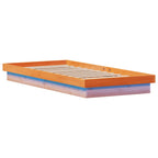 vidaXL Massivholzbett mit LED-Beleuchtung Wachsbraun 90x200 cm Kiefer