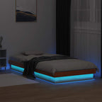 vidaXL Massivholzbett mit LED-Beleuchtung Wachsbraun 90x200 cm Kiefer