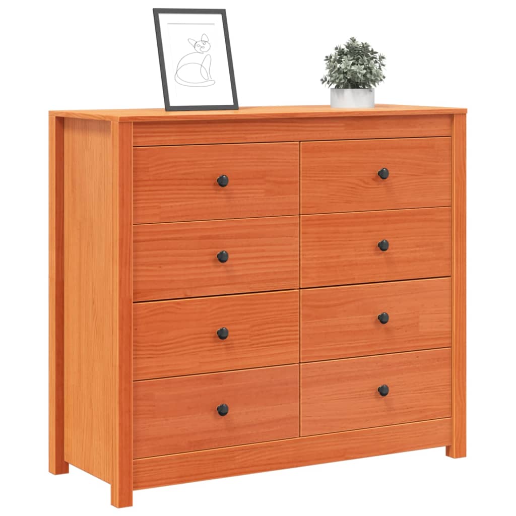 vidaXL Beistellschrank Wachsbraun 100x40x90 cm Massivholz Kiefer