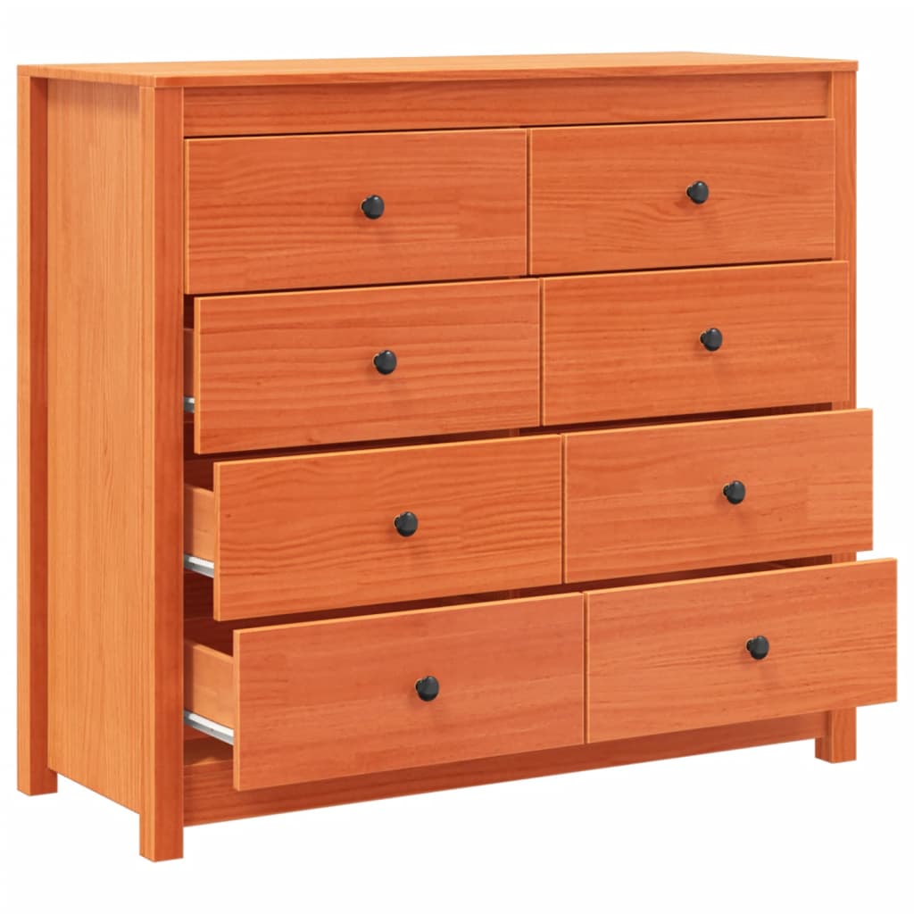 vidaXL Beistellschrank Wachsbraun 100x40x90 cm Massivholz Kiefer