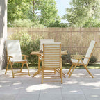 vidaXL Gartenstühle 4 Stk. Verstellbar Klappbar mit Kissen Bambus