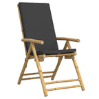vidaXL 3-tlg. Bistro-Set Klappbar mit Dunkelgrauen Kissen Bambus