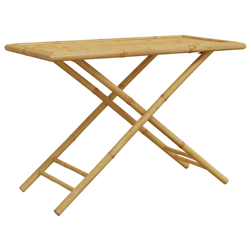 vidaXL 5-tlg. Bistro-Set Klappbar mit Cremeweißen Kissen Bambus