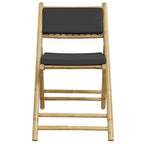 vidaXL 5-tlg. Bistro-Set Klappbar mit Dunkelgrauen Kissen Bambus