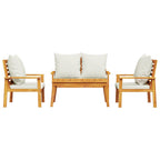 vidaXL 4-tlg. Garten-Lounge-Set mit Kissen Massivholz Akazie