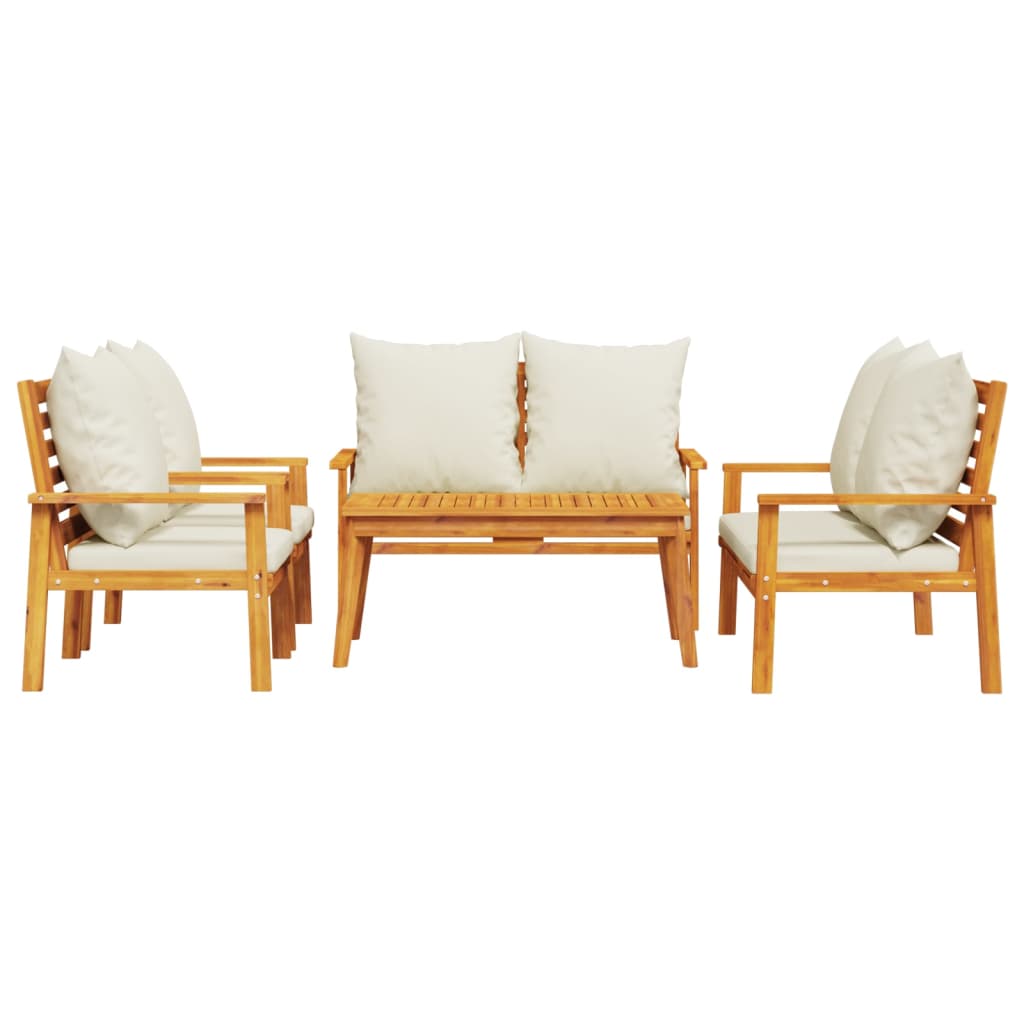 vidaXL 5-tlg. Garten-Lounge-Set mit Kissen Massivholz Akazie