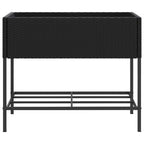 vidaXL Hochbeete mit Ablage 2 Stk. Schwarz 90x40x75 cm Poly Rattan