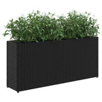 vidaXL Pflanzkübel mit 2 Töpfen 2 Stk. Schwarz 90x20x40 cm Poly Rattan