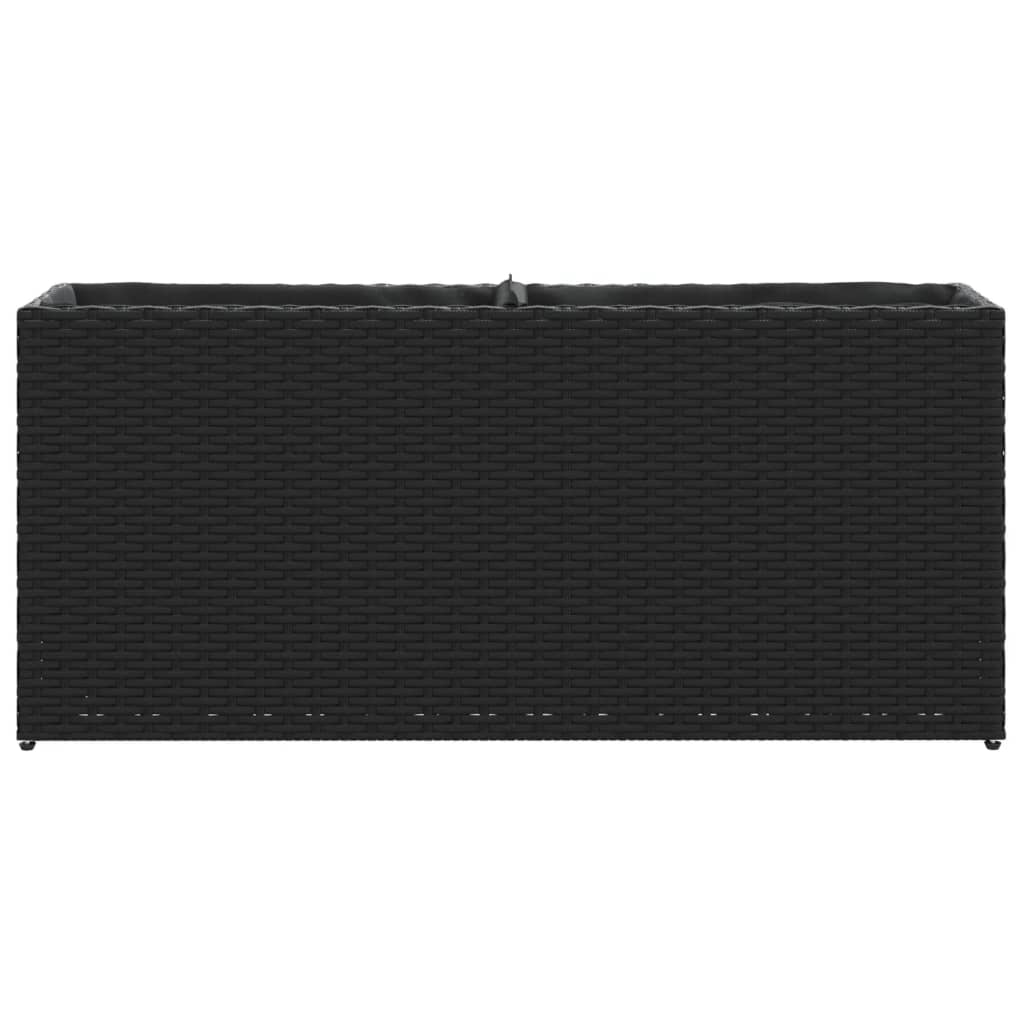 vidaXL Pflanzkübel mit 2 Töpfen 2 Stk. Schwarz 90x20x40 cm Poly Rattan