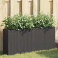 vidaXL Pflanzkübel mit 2 Töpfen 2 Stk. Schwarz 90x20x40 cm Poly Rattan
