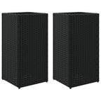 vidaXL Pflanzkübel 2 Stk. Schwarz 30x30x60 cm Poly Rattan