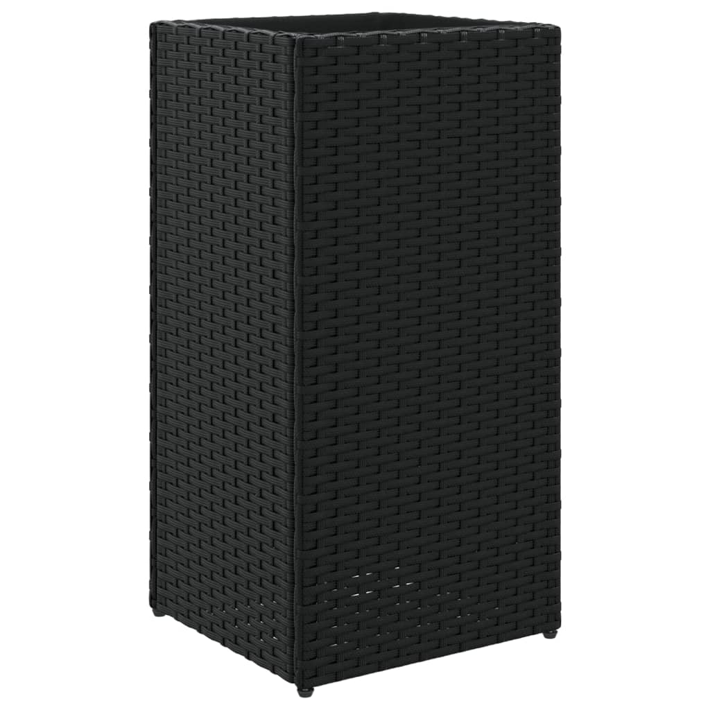 vidaXL Pflanzkübel 2 Stk. Schwarz 30x30x60 cm Poly Rattan