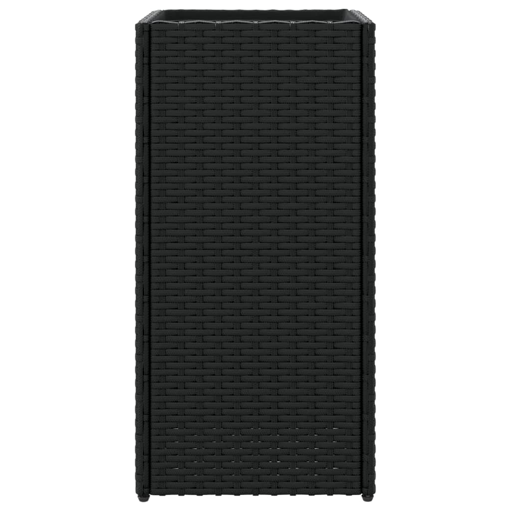 vidaXL Pflanzkübel 2 Stk. Schwarz 30x30x60 cm Poly Rattan