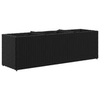 vidaXL Pflanzkübel mit 3 Töpfen 2 Stk. Schwarz 105x30x32cm Poly Rattan