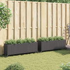 vidaXL Pflanzkübel mit Rollen 2 Stk. Schwarz 107x32x38 cm Poly Rattan