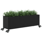 vidaXL Pflanzkübel mit Rollen 2 Stk. Schwarz 107x32x38 cm Poly Rattan