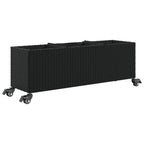 vidaXL Pflanzkübel mit Rollen 2 Stk. Schwarz 107x32x38 cm Poly Rattan