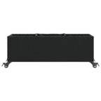 vidaXL Pflanzkübel mit Rollen 2 Stk. Schwarz 107x32x38 cm Poly Rattan