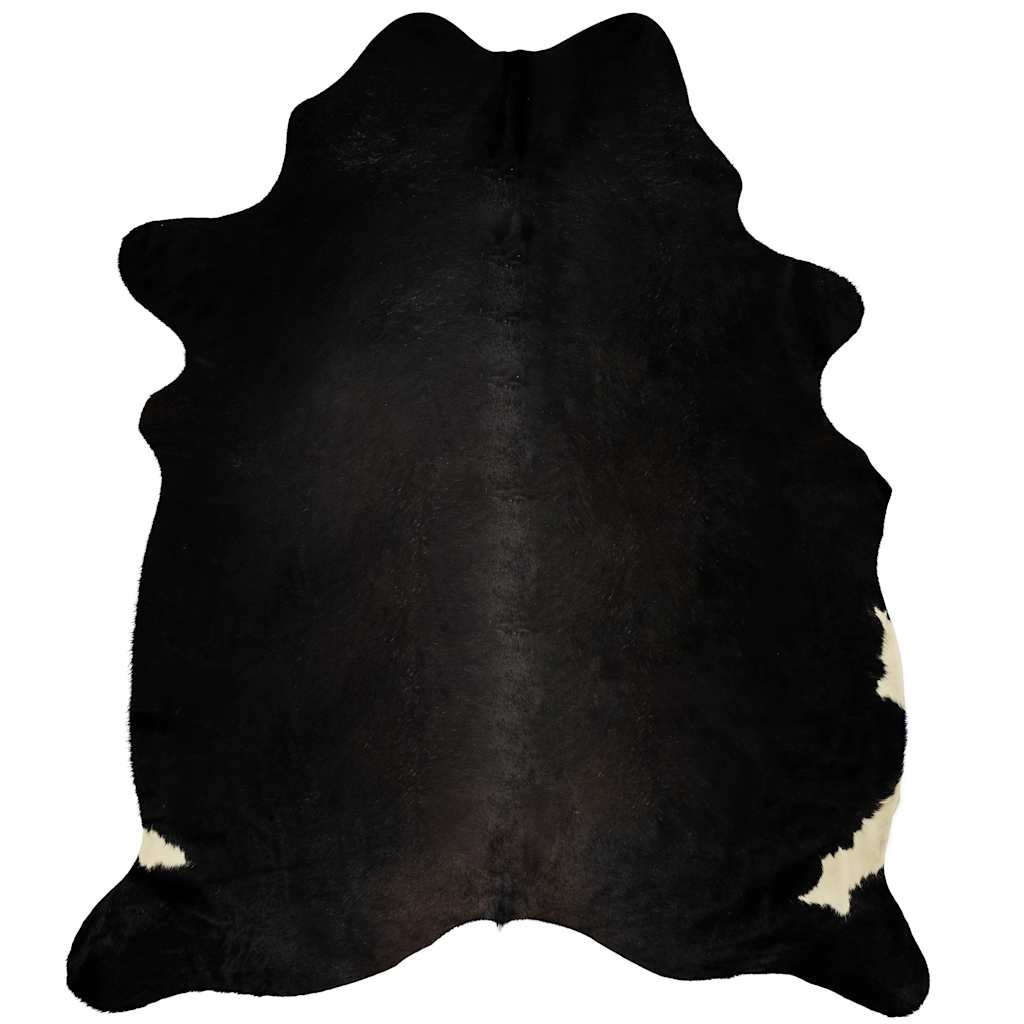 vidaXL Teppich Echtes Rindsleder Schwarz 180x220 cm