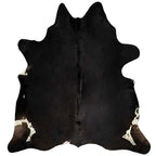 vidaXL Teppich Echtes Rindsleder Schwarz 180x220 cm