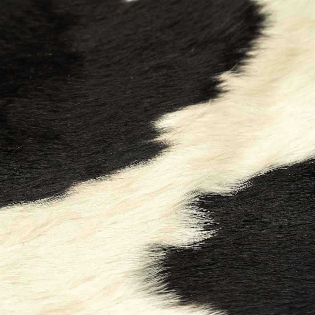 vidaXL Teppich Echtes Rindsleder Schwarz und Weiß 180x220 cm